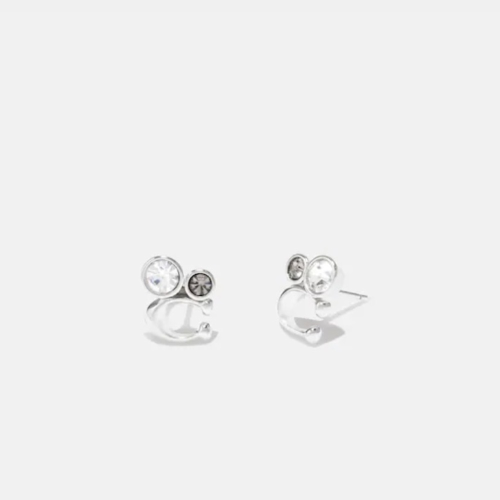 Signature Coach  crystal cluster stud earrings
